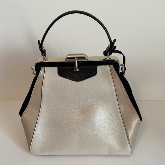 Cromia smooth & suede leather handbag - Picture 2 of 14